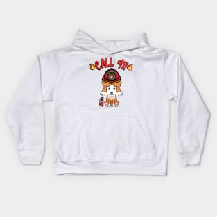 Firefighter Poodle Kids Hoodie